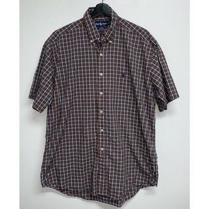 Ralph Lauren Mens Blake Plaid Shirt Size L Red Black White Button Up S/S Cotton